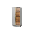 Modern Minimalist Cabinet with Wooden Shelves and Sleek Design