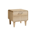 Modern Minimalist Wooden Nightstand with Drawer and Slanted Legs