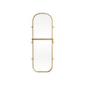 Modern Gold-Framed Wall Mirror with Hooks